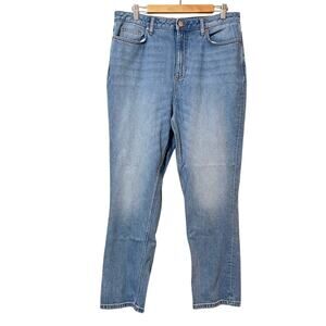 Elizabeth And James Blue Vintage Straight High Rise Jeans Womens 16 Light Wash